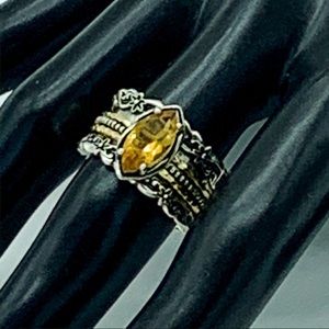 Or Paz Sterling Silver & 14K Citrine Spinner Ring